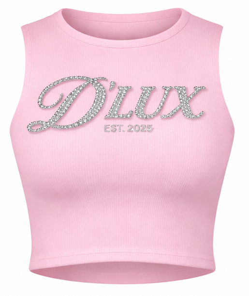 Crispy sleeveless crop top pink